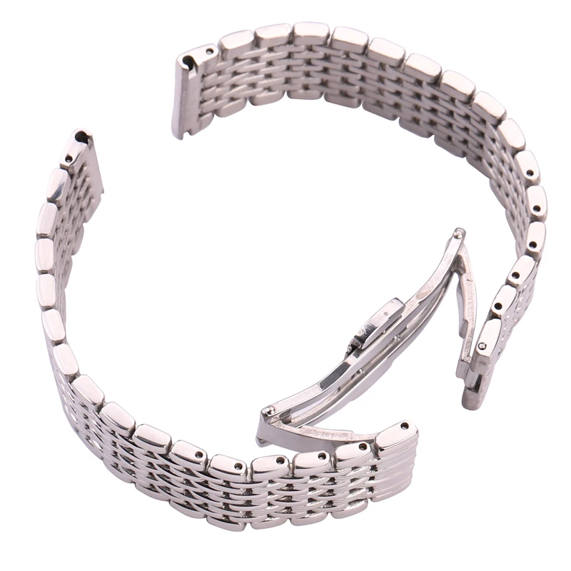Watch Bracelet 16mm 18mm 20mm 22mm Silver Stainless Steel Watchbands Women Men Solid Wrist Watch Strap Accessories