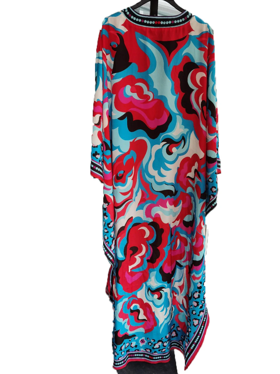 New Women's Bohemian kaftan long dresses 2020 Summer Fashion printed Knitted silk Caftan Beach maxi dress for women