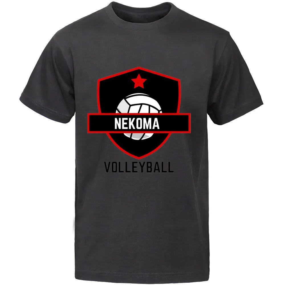 

Anime Haikyuu T-shi Nekoma Hi School T-shis Summer Harajuku T-shis New men Oveized Sho Mouw Te Around the ne tops