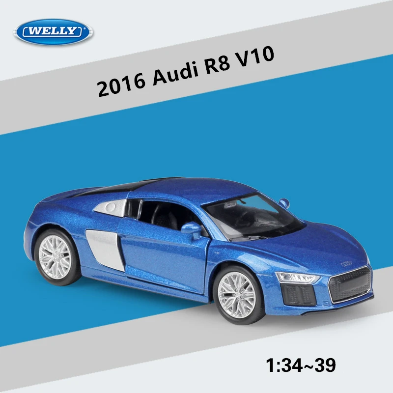 WELLY 1:36 2016 Audi R8 V10 модель автомобиля Land Rover из сплава коллекционная Игрушечная