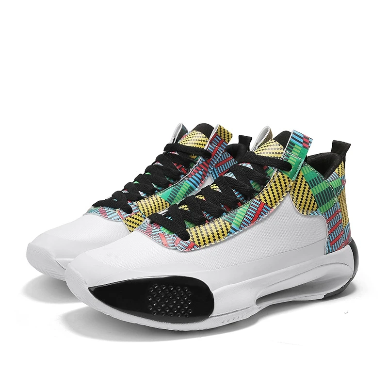 

SONECHOKI Air Cushion Basketball Sport Shoes Unisex Hard-wearing Outdoor Sneakers Men Breathable Trainer Women Cut-out Sole