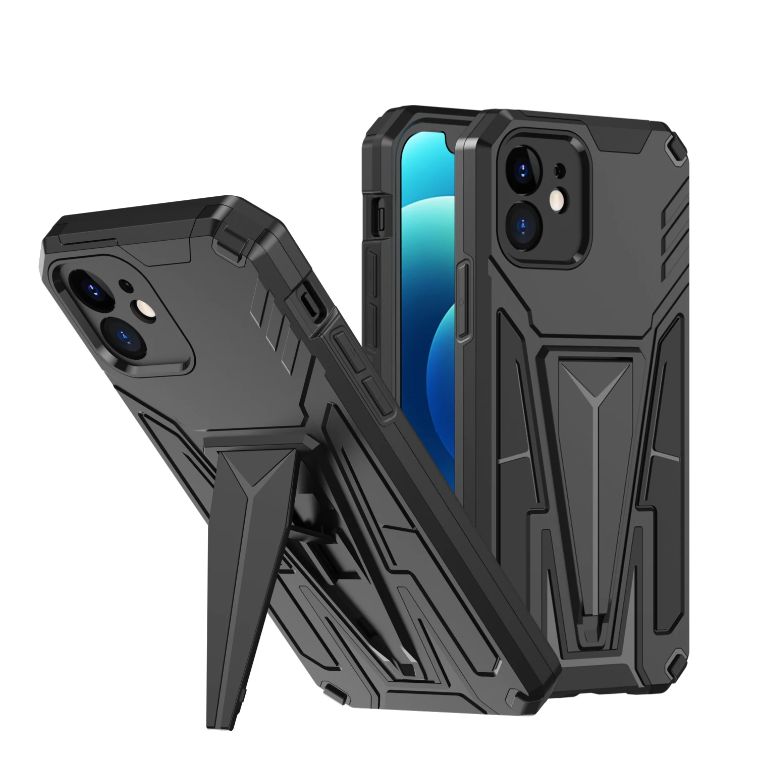 

Precise Cutout Kickstand Case for Iphone 13 Pro Max 12 11 13 Mini X XR XS MAX Anti-Knock Armor Phone Bag Cover