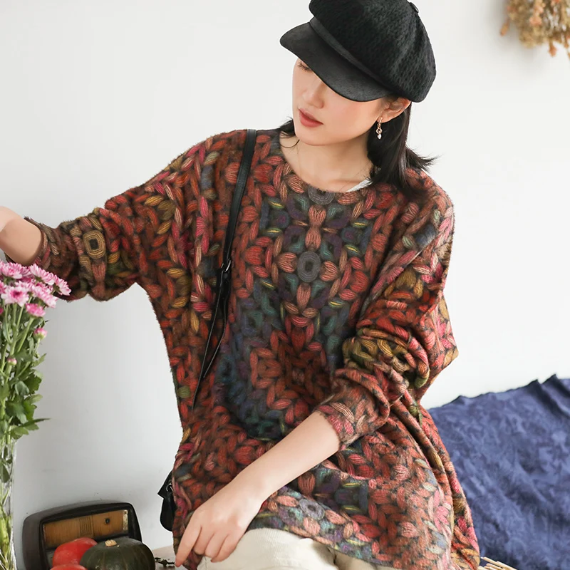 Осенний свитер большого размера женские модные свободные пуловеры 2019 Новые топы