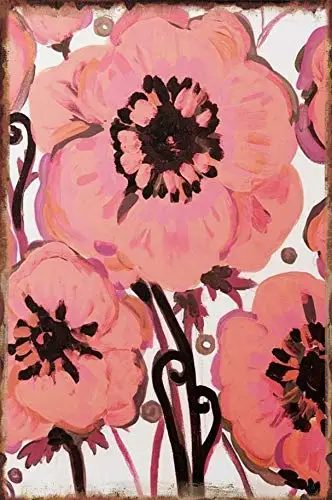 

Flower Shop Papaver Signs Tin Metal Flower Wall Decor for Bars,Restaurants,Cafes Pubs Metal Sign School Season
