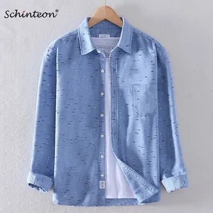 Мужская Вельветовая рубашка в горошек Schinteon, Удлиненная рубашка с длинным рукавом и отложным воротником, Новое поступление на осень и зиму, для осени, 2019