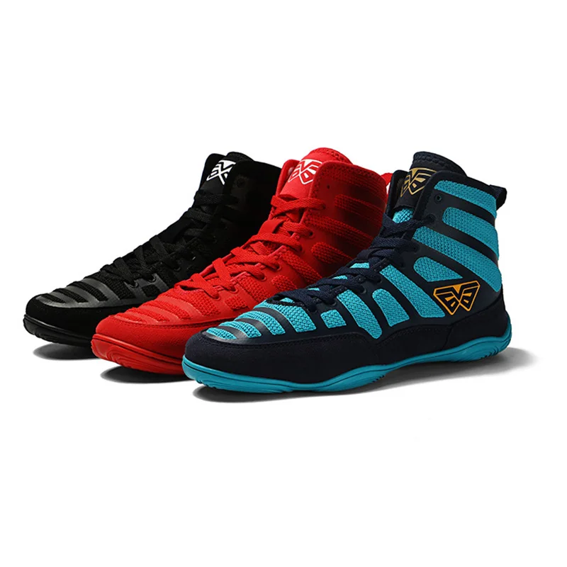 New Men Professional Boxing Wrestling Shoes Rubber Sole Breathable Combat Sneakers Lace-up Training Military Boots
