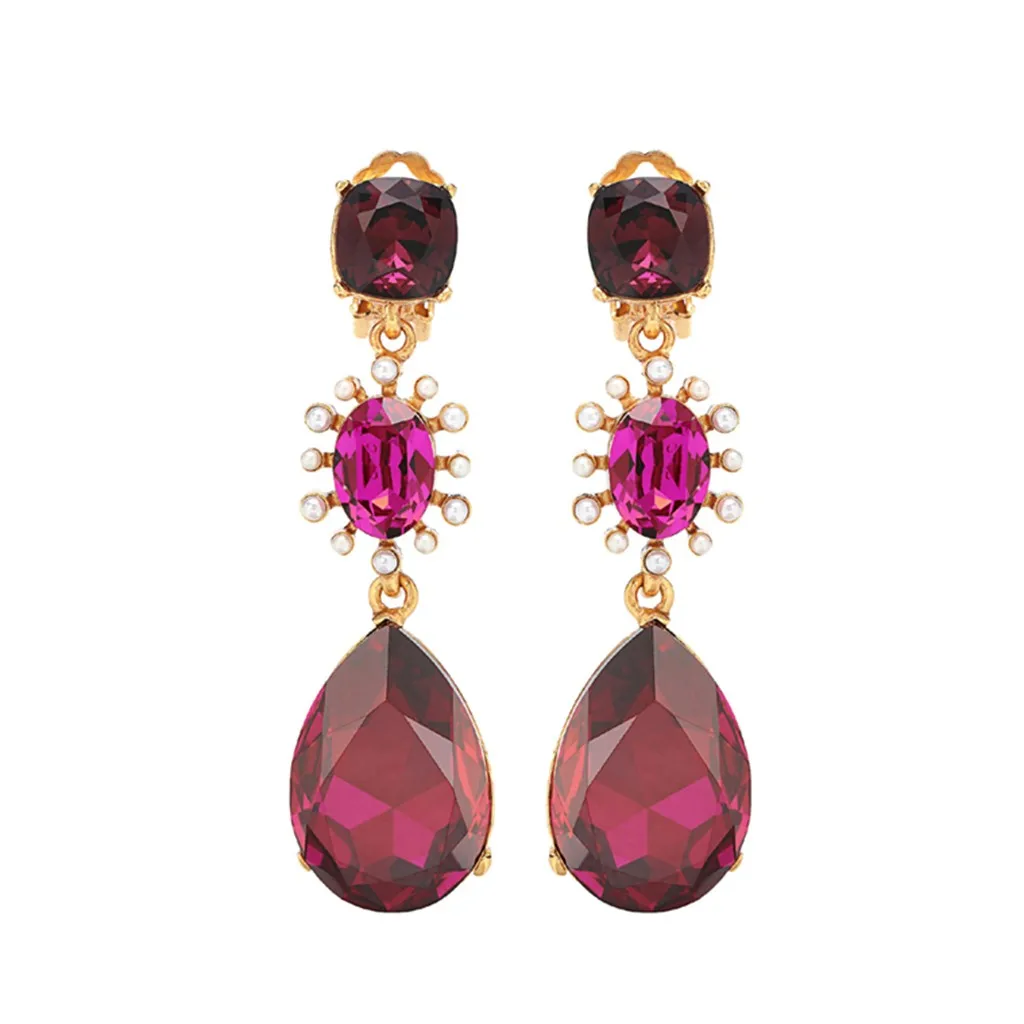 Женские Ретро барочные стеклянные цветные бриллиантовые серьги серьги-гвоздики