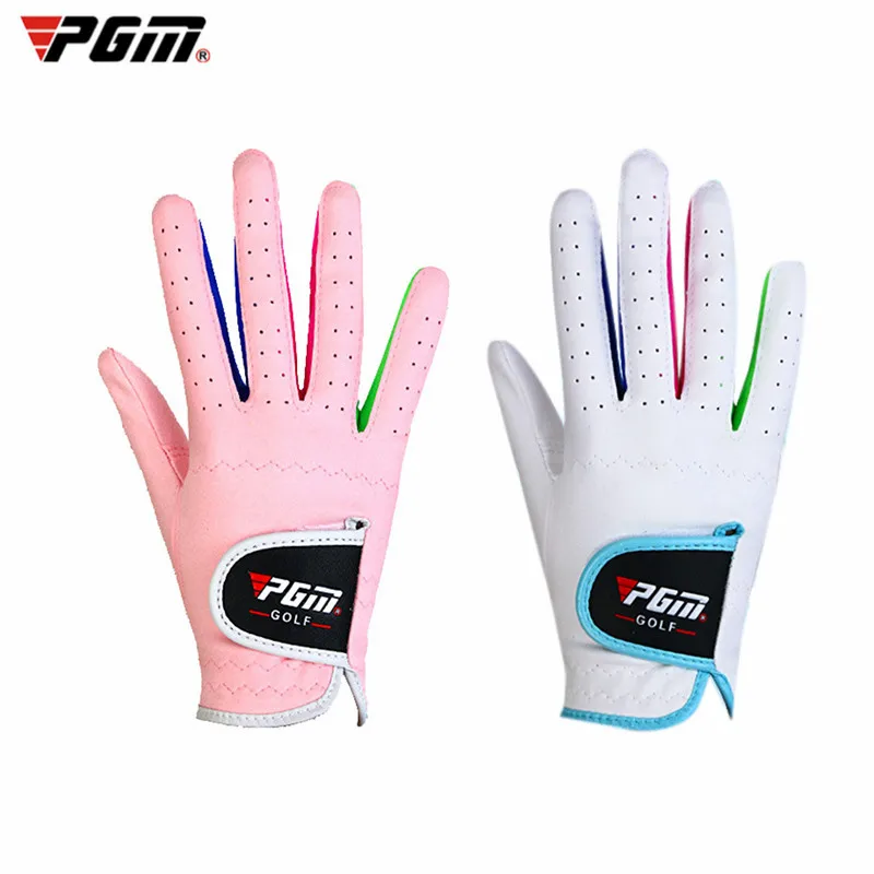 PGM Marke Anti-rutschen Kind Golf Handschuhe Jungen Mädchen Im Freien Sport Super Faser Tuch Handschuh Atmungsaktiv Paar 14-17 größe