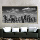 MUTU современные животные постеры и принты настенная Картина на холсте Африканский Слон стадо картины для гостиной Декор без рамки