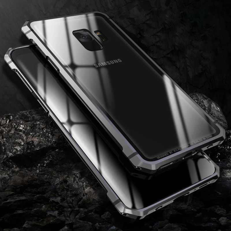 Роскошный металлический чехол для Samsung Galaxy Note 8 9 S S9 S8 Plus S8Plus S9Plus прозрачный