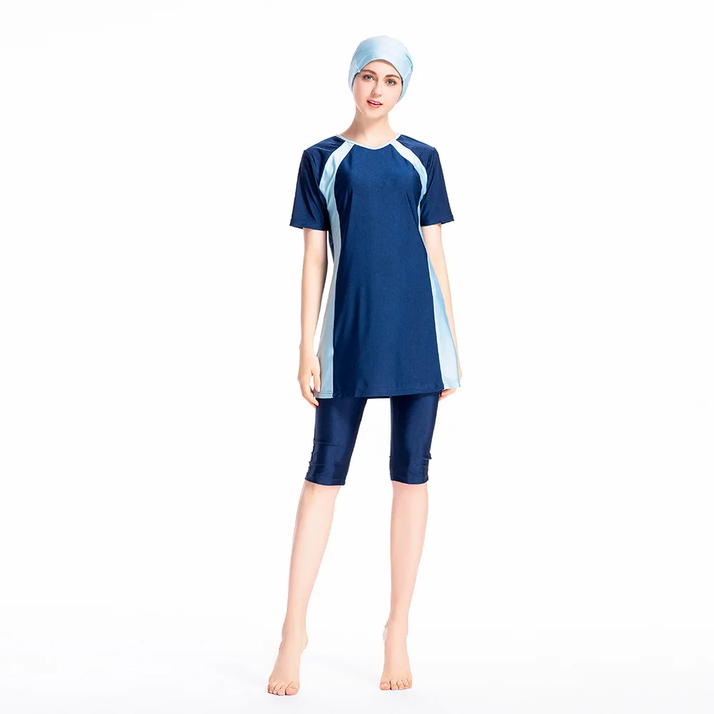 

Half Sleeve Piece Semi Burkini Muslim Swimwear Hijab Islamic Swimsuit Fashion Turkey Women Cover
