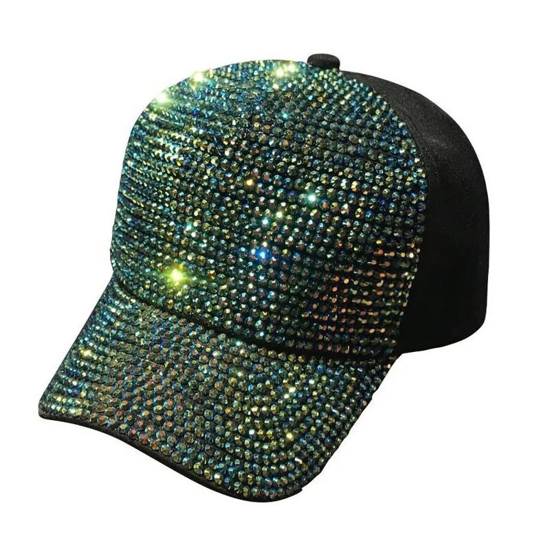 

Women Luxury Rhinestone Mesh Baseball Cap Fashion Summer Outdoor Bling Sun Caps Female Diamond Snapback Hip Hop Punk Rock Hat