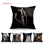 Ребристый мускулистый человек сексуальный ангел горячий парень мускулистый тренажерный зал АРТ-постер декоративная подушка для дивана чехол темнее красивый обнаженный человек Подушка Чехол