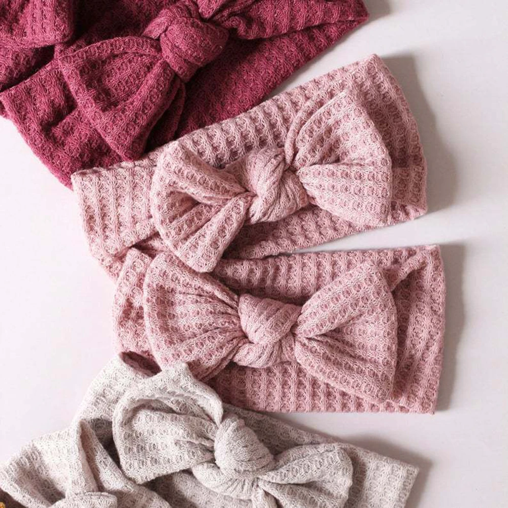 1 шт. Вязанная крючком вязанная вафля детская повязка на голову широкий тюрбан