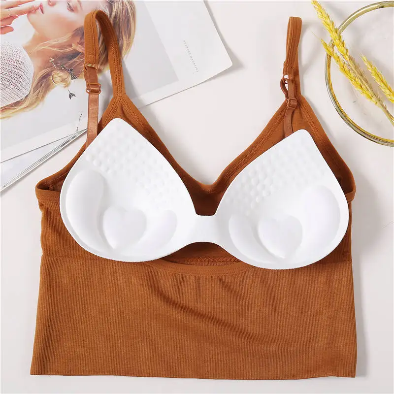 

Fashion Tank Top for Women Underwear Female Bralette Sexy Crop tops Femme Camisole Push Up Tank Tops Girls Backless Body Slim