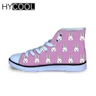 Детские холщовые кроссовки HYCOOL с мультяшным рисунком кролика, кроссовки для мальчиков для улицы, высокие прогулочные детские ботинки, спортивные беговые ботинки