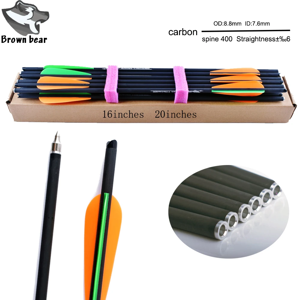 

Арбалетный болт 16/20 дюйма с красным и черным пером, 24 шт.