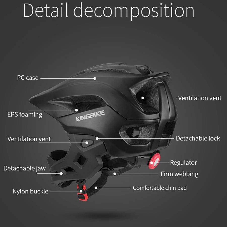KINGBIKE детский шлем с полным лицом Сверхлегкий велосипедный для детей горный MTB
