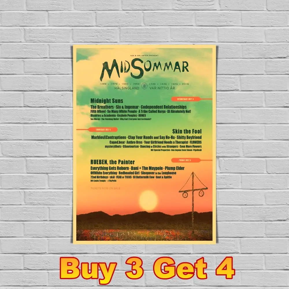 Постеры из фильмов Midsommar постеры крафт-бумаги винтажный постер для дома комнаты