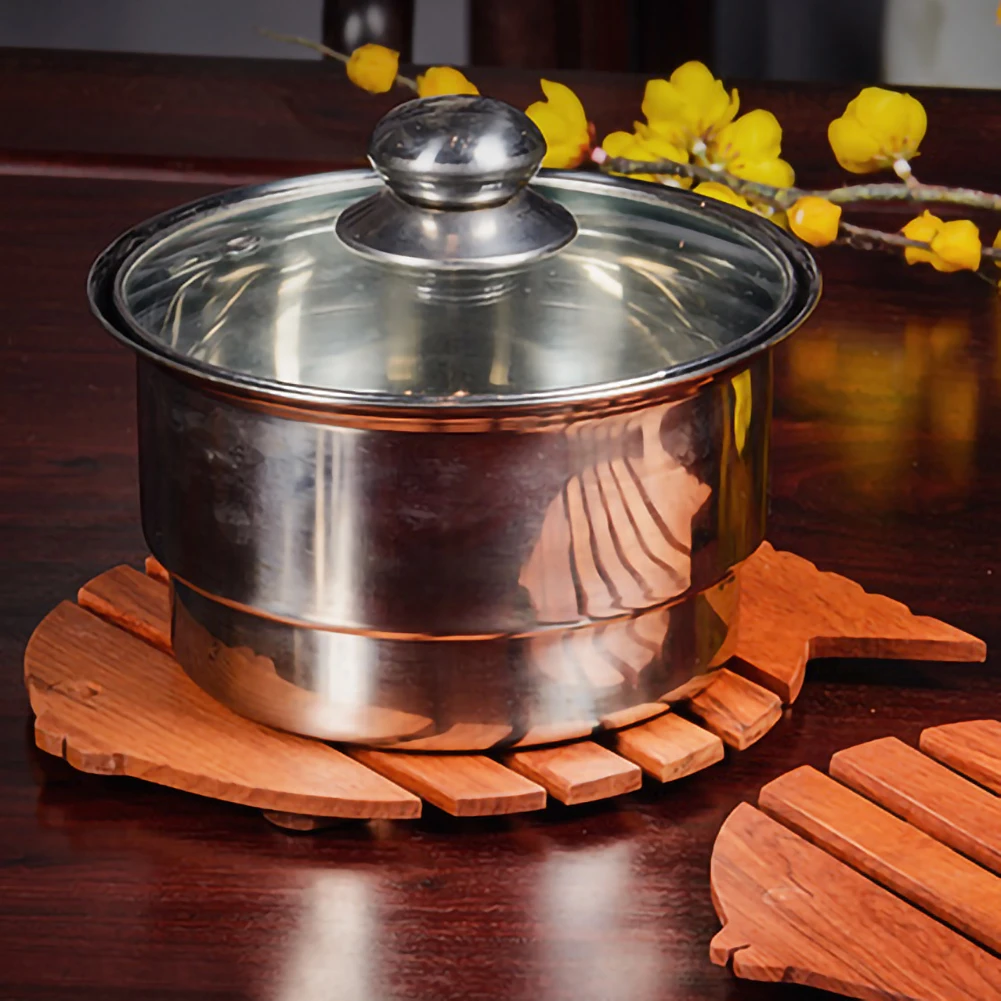 Изоляционный коврик из натурального красного дерева для посуды набор горячего