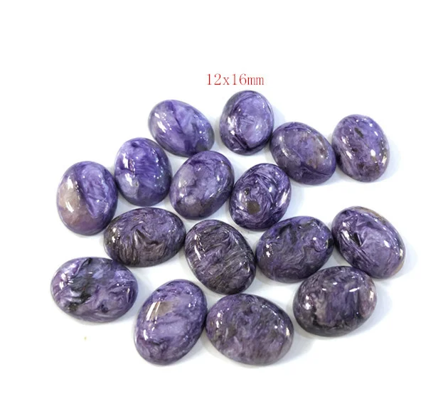 

Wholesale 2pcs Natural Charoite Bead Cabochon 8x10 10x12 10x14mm 12x16mm 13x18mm 18x25mm Oval Gem stone Bead,Ring Face Cabochon