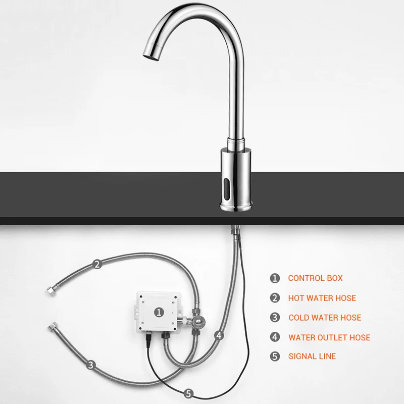 Умные бесконтактные краны для кухонной раковины однорычажные с инфракрасным