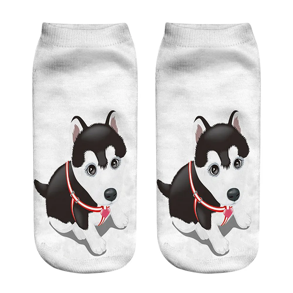 Счастливого Рождества 2019 женские носки с объемным принтом собаки животными
