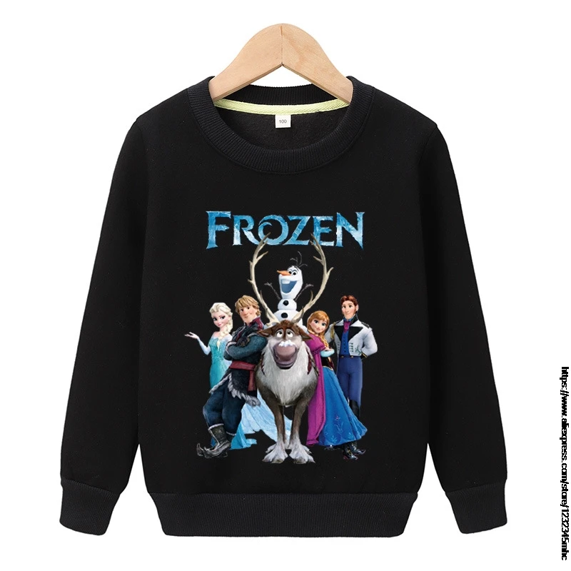 Cartoon Frozen Elsa Anna Baby Girl Hoodies Kid Sweatshirts Spring Autumn Tops Clothes Long Sleeve T Shirt Girls Costume Clothing | Детская