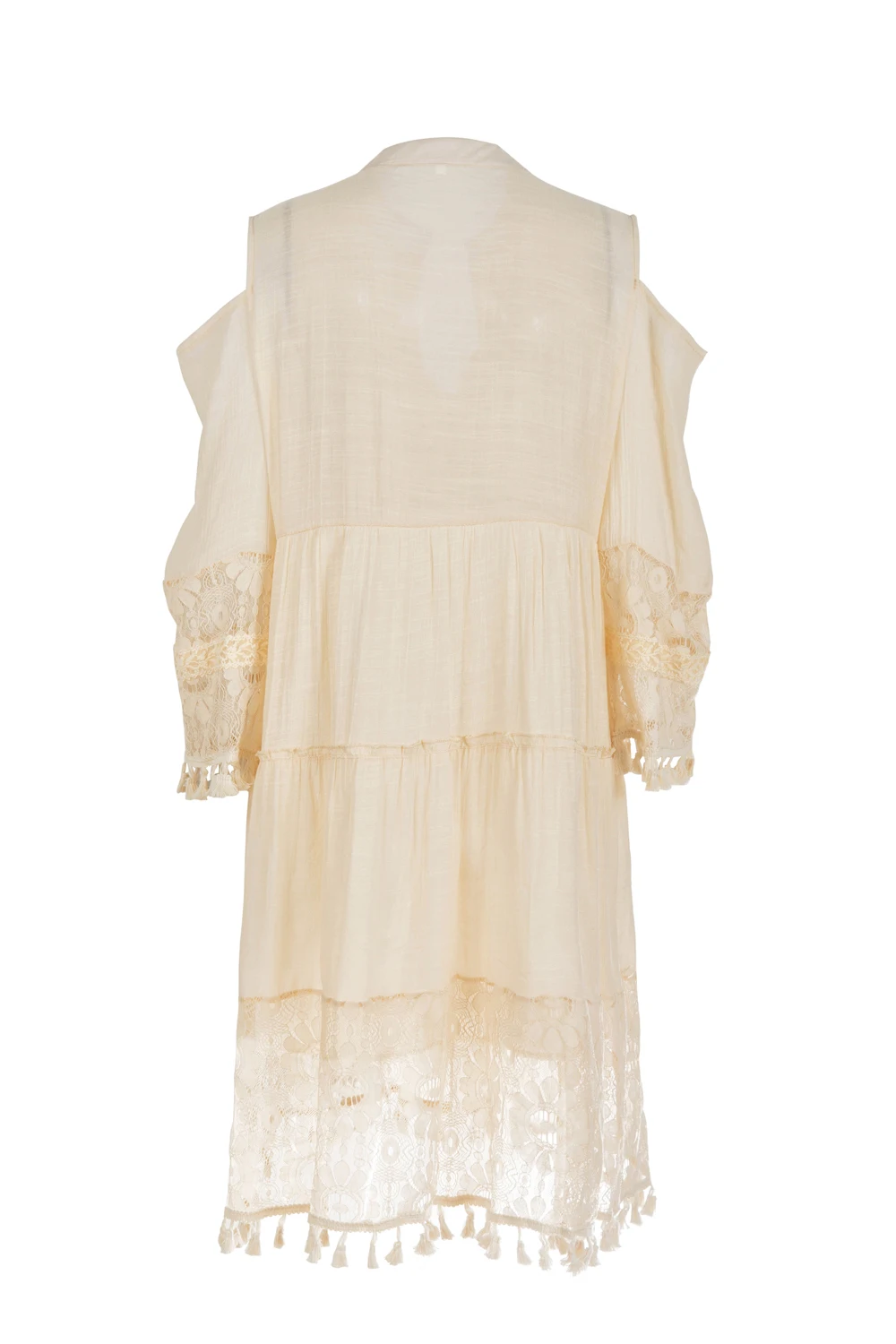Платье в стиле Boho-Chic с v-образным вырезом, женское однотонное Летнее льняное платье с кисточками в богемном стиле, платье с длинным рукавом размера плюс, женские платья