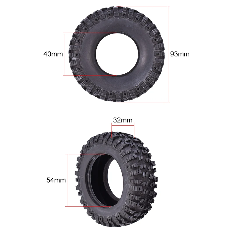 

2Pcs Rubber Tires Wheel Tyre for Wltoys 12428 12428-A/B/C 12423 1/12 RC Car Spare Replace Parts