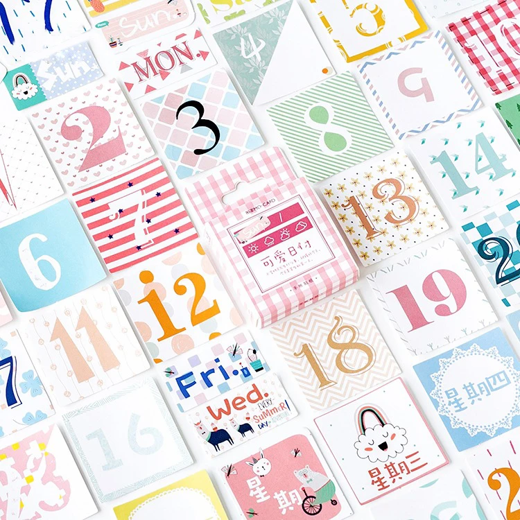 Mohamm Calandar Daily Mini Decorative Planner Scrapbook Journal Kawaii Japanese Stationery Travel Diary Stickers | Канцтовары для