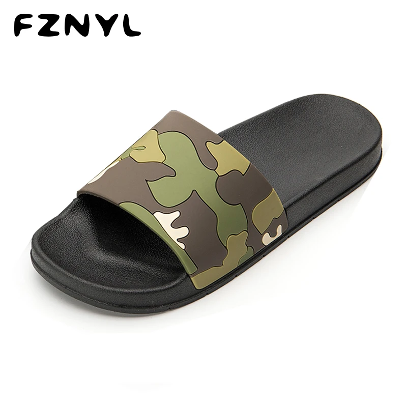 FZNYL/камуфляжные Мужские Пляжные шлепанцы; домашние тапочки для улицы; коллекция года; Летние повседневные сандалии; нескользящие Вьетнамки для ванной; обувь; 39