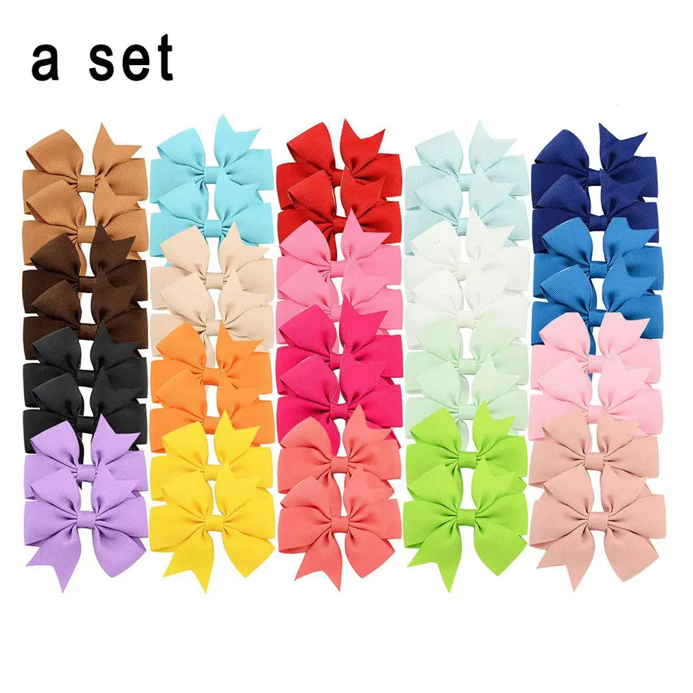 

Детская эластичная повязка для волос с бантом и кристаллами, 40 шт., резинка, аксессуары для волос, Детский парик, повязка на голову для девоче...