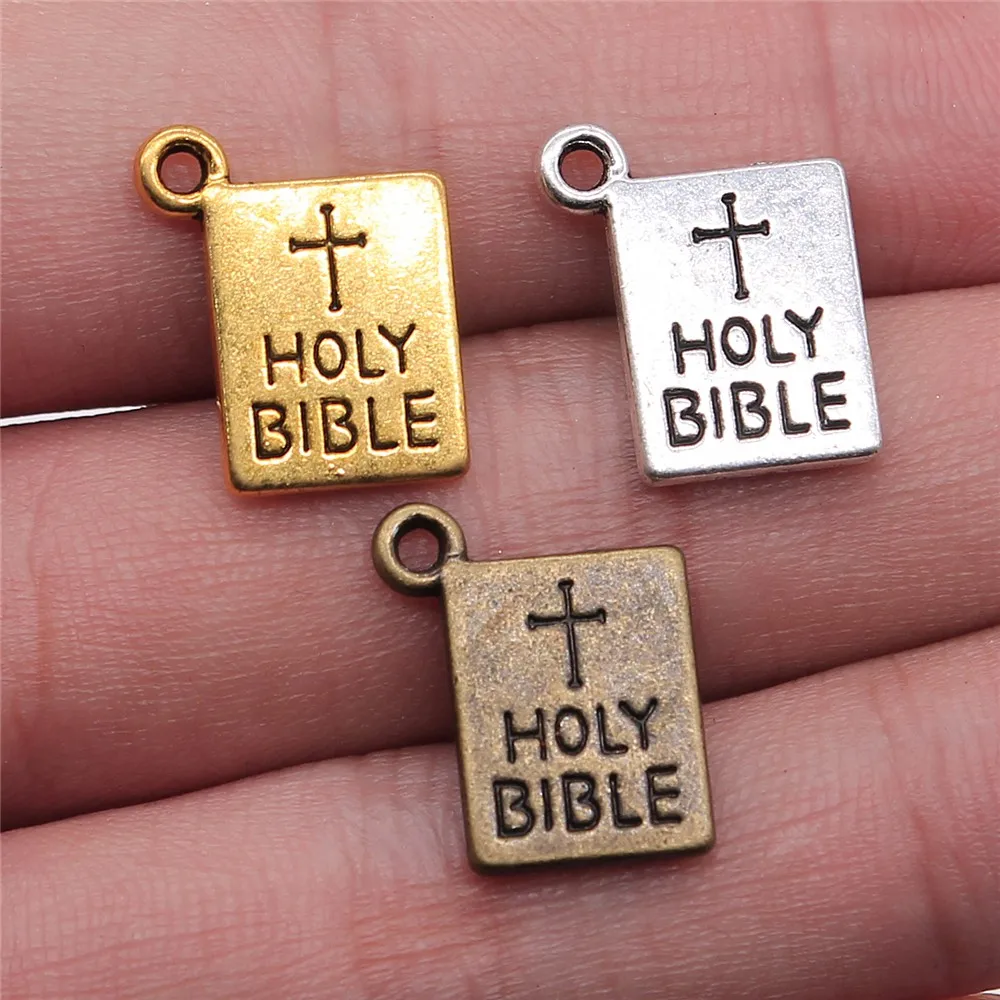 WYSIWYG 10 шт 17x14 мм Шарм Holi Bible 3 вида цветов Charms Подвески для изготовления ювелирных