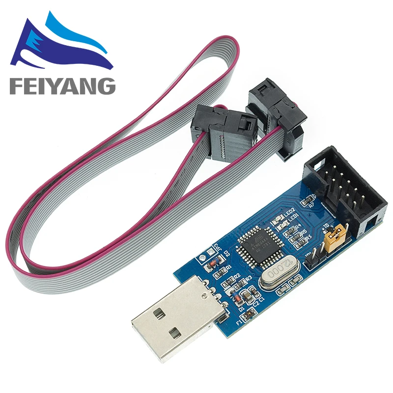10 шт. 10Pin к 6 Pin плата адаптера + USBASP USBISP AVR программатор USB ATMEGA8 ATMEGA128 ATtiny/CAN/PWM модуль