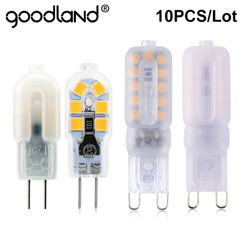 10 шт./лот G4 LED 12 в G9 Светодиодная лампа 220 В 3 Вт 5 7 лампочка SMD2835 люстра Замена
