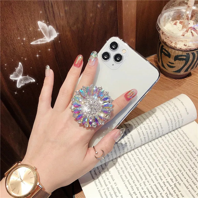 luxury masonry foldable mobile phone holder korea grip tok holder suitable for iphone samsung mobile phone accessory socket free global shipping