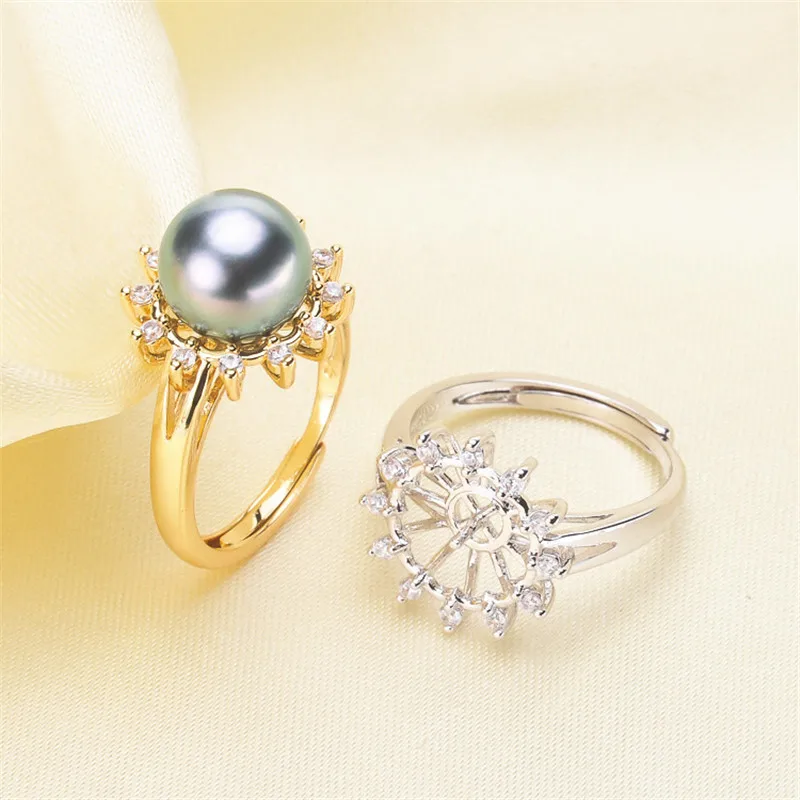

Beautiful Band Jewelry Promise Ring Hollow Leaves & Pearl Rings Accessories 925 Silver Fashion Jewelry CZ Crystal Accessories