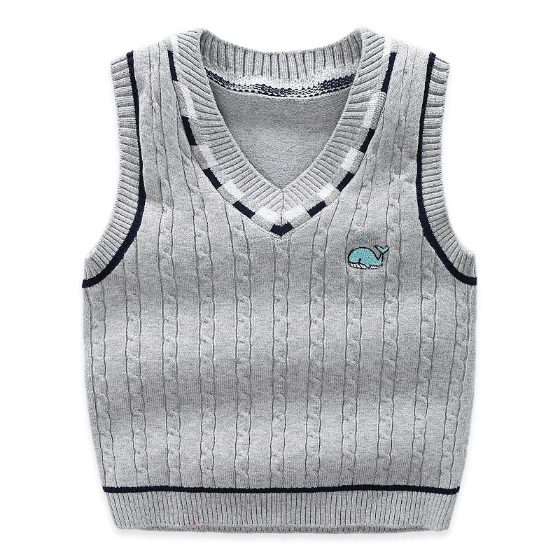 От 2 до 10 лет жилет для маленьких мальчиков Вязаные жилеты с v образным вырезом roupas