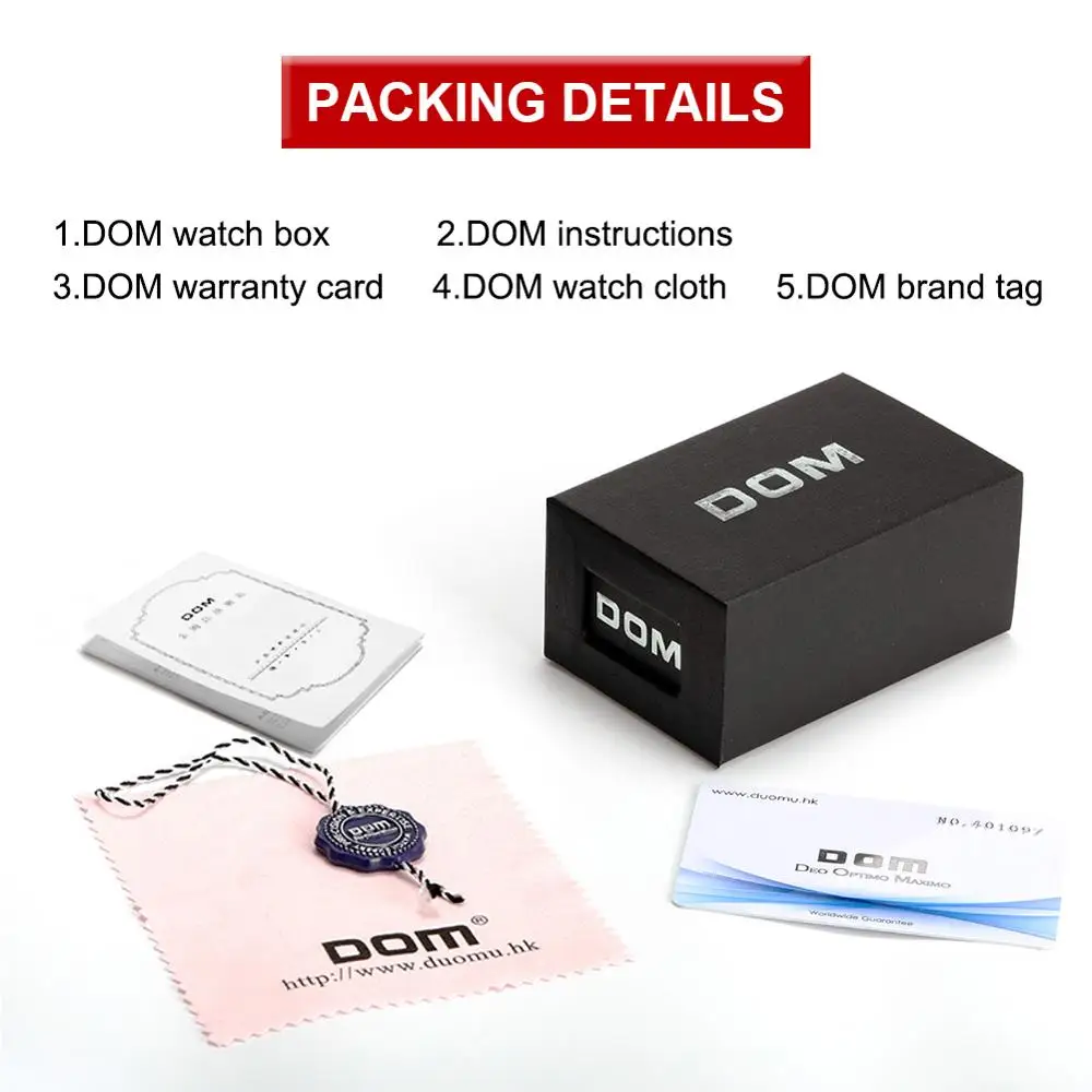 

DOM Men Watches Luxury Brand Multi Function Mens Sport Quartz Watch Waterproof Steel Belt Business Clock Wrist Watch NEW 2020