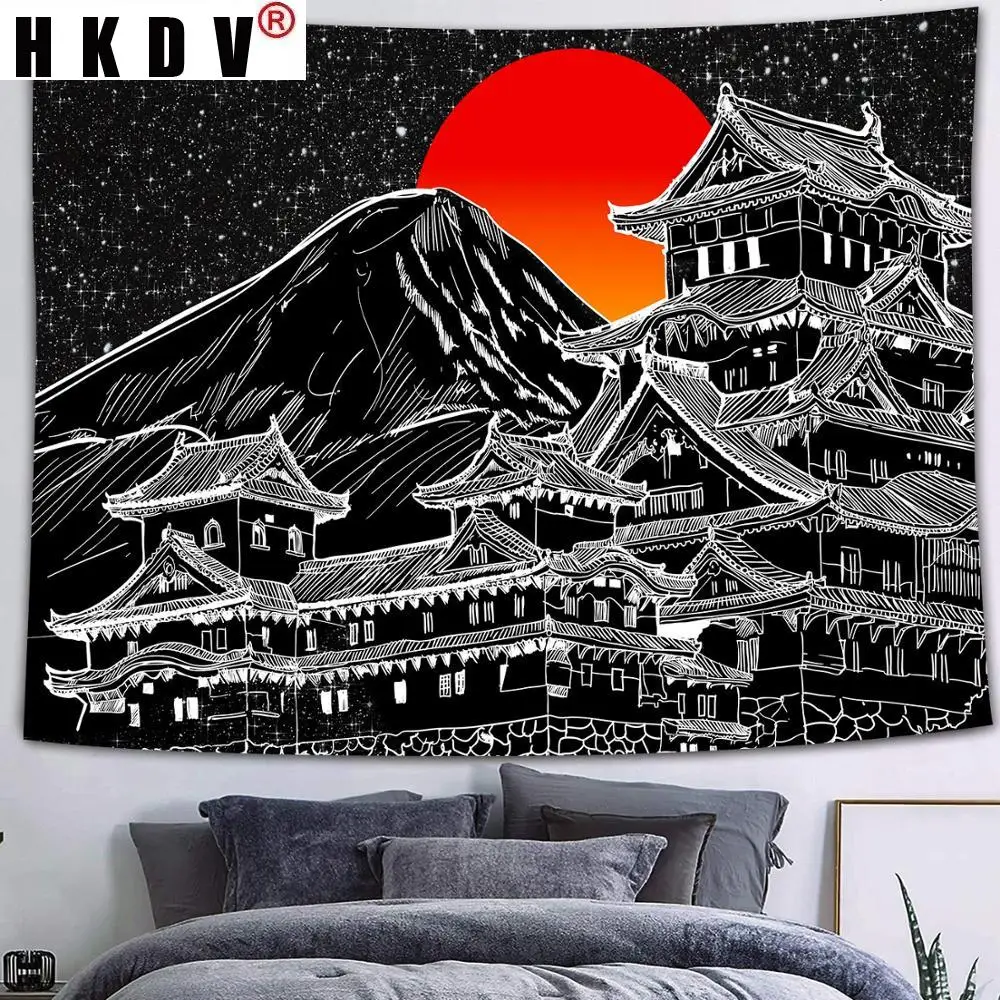 

Гобелен HKDV с японской горой Фудзи ниндзя, художественный, настенный, висящие декорации фон для гостиной, спальни, домашний декор