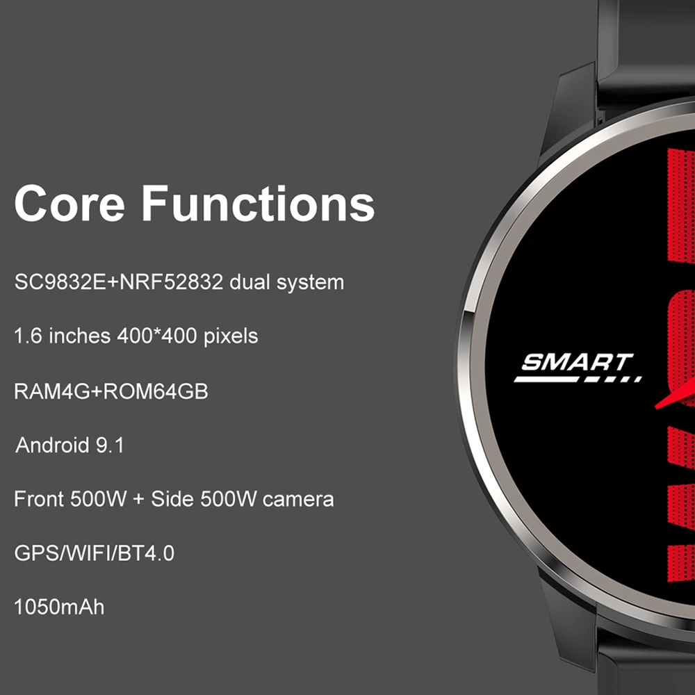 Смарт-часы LEMFO LEMP 4G GPS Wifi Android двойная система 64 Гб ПЗУ 1050 мАч большой аккумулятор