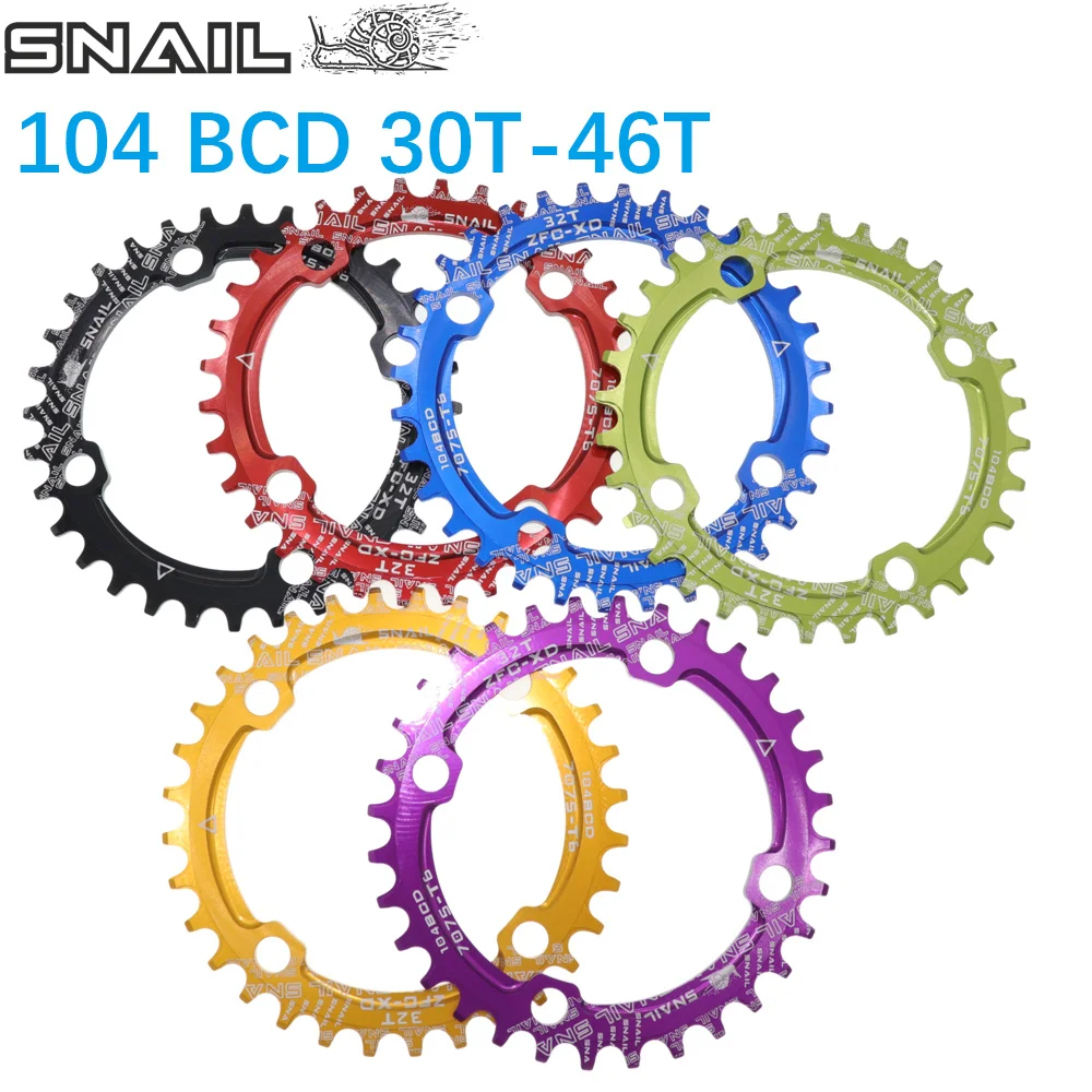 SNAIL Chainring 104BCD Round 32 34 36 38 40 42T 44 46 tooth 