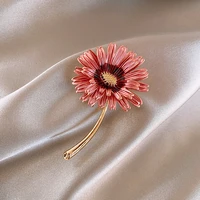 enamel pink daisy trendy brooch flower pin for women mom gift simple brooches accessories