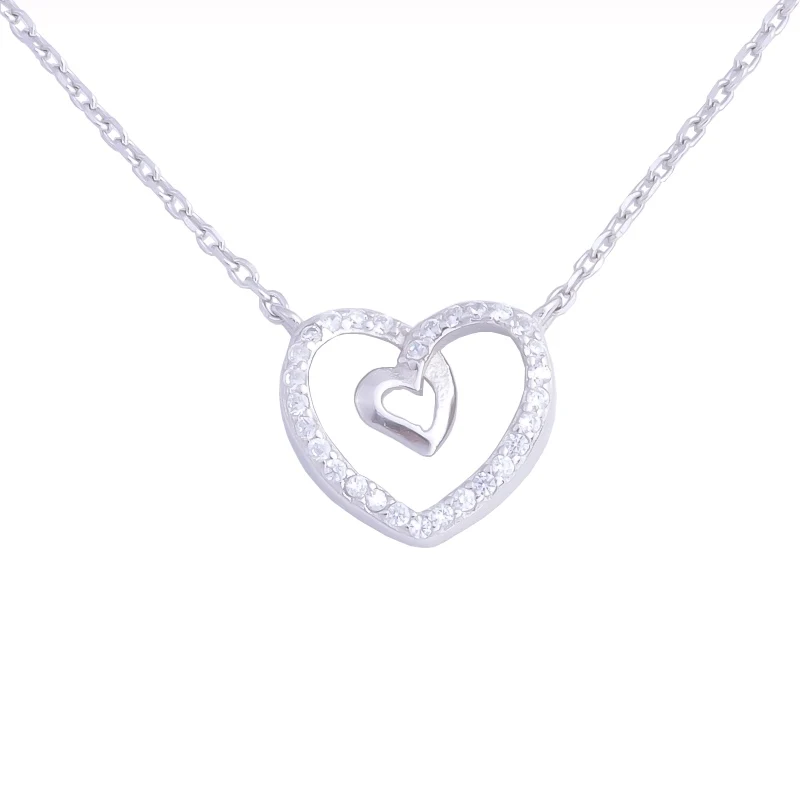 Женское Ожерелье в форме сердца из стерлингового серебра 925 пробы с подвеской