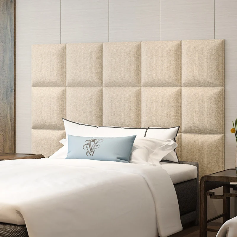 

Self-adhesive Bed Headboard Wall Panels Anti-Collision Head Boards 3D Wall Stickers Tatami Bedroom Room Decor Aesthetic Cabecero
