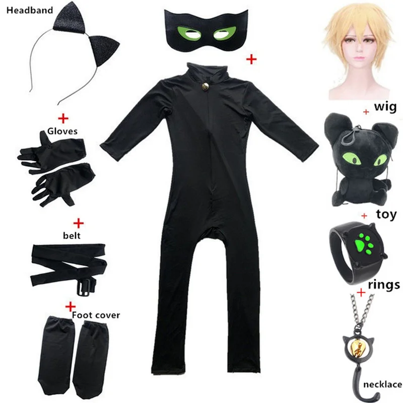 Пасхальный комбинезон для косплея маринетта Черный кот Детский костюм детей