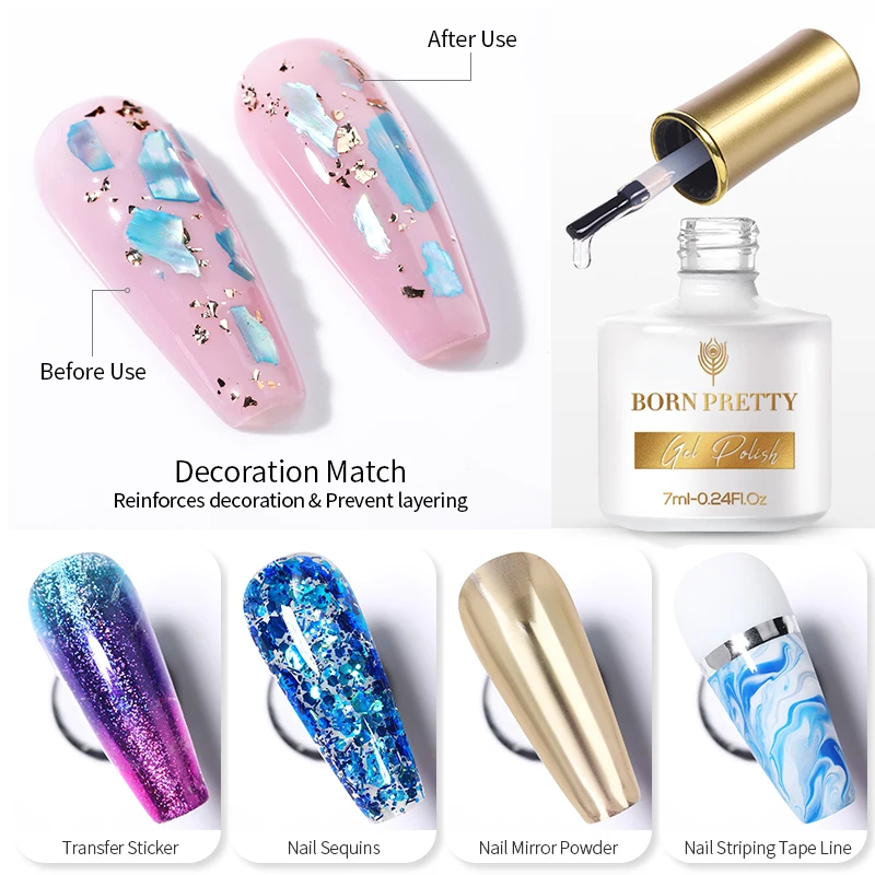 Укрепляющий гель для ногтей BORN PRETTY 7 мл прозрачный защитный предотвращает