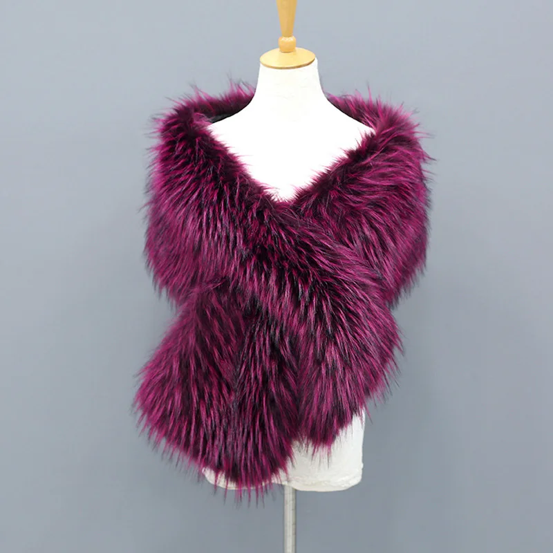 Модная новинка Женская осенне-зимняя шаль из искусственного меха шарфы и накидки
