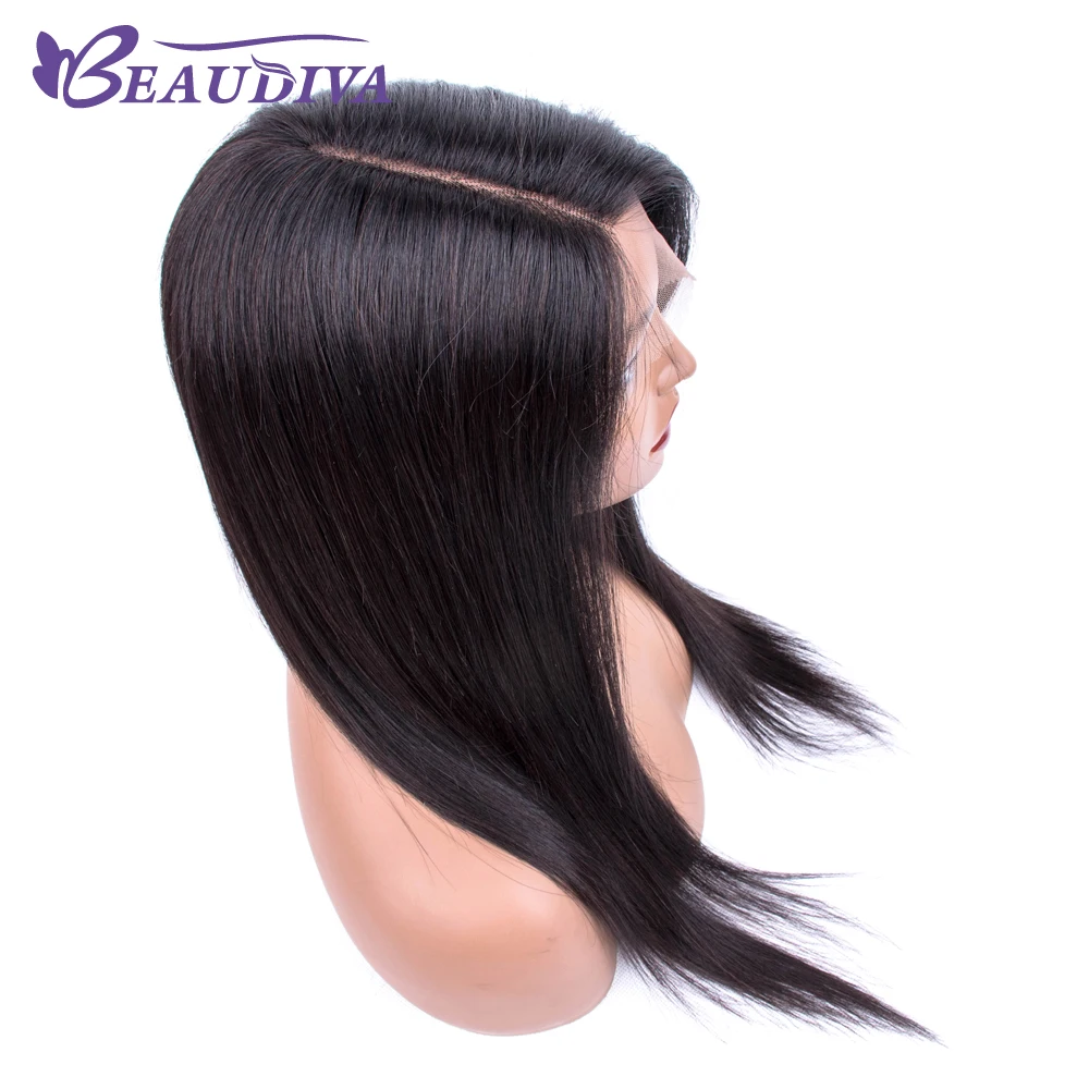 Brazilian Side Part Lace Wig Straight Human Hair Wigs For Black Women Remy Beaudiva 150% Density Lace Wig with Baby Hair 18inch